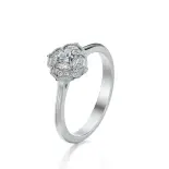 Pierścionek białe złoto z diamentami